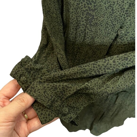 RAILS Jasmine Dress Olive Speckled V Neck Mini Smocked Waist Women’s Small - Picture 8 of 12